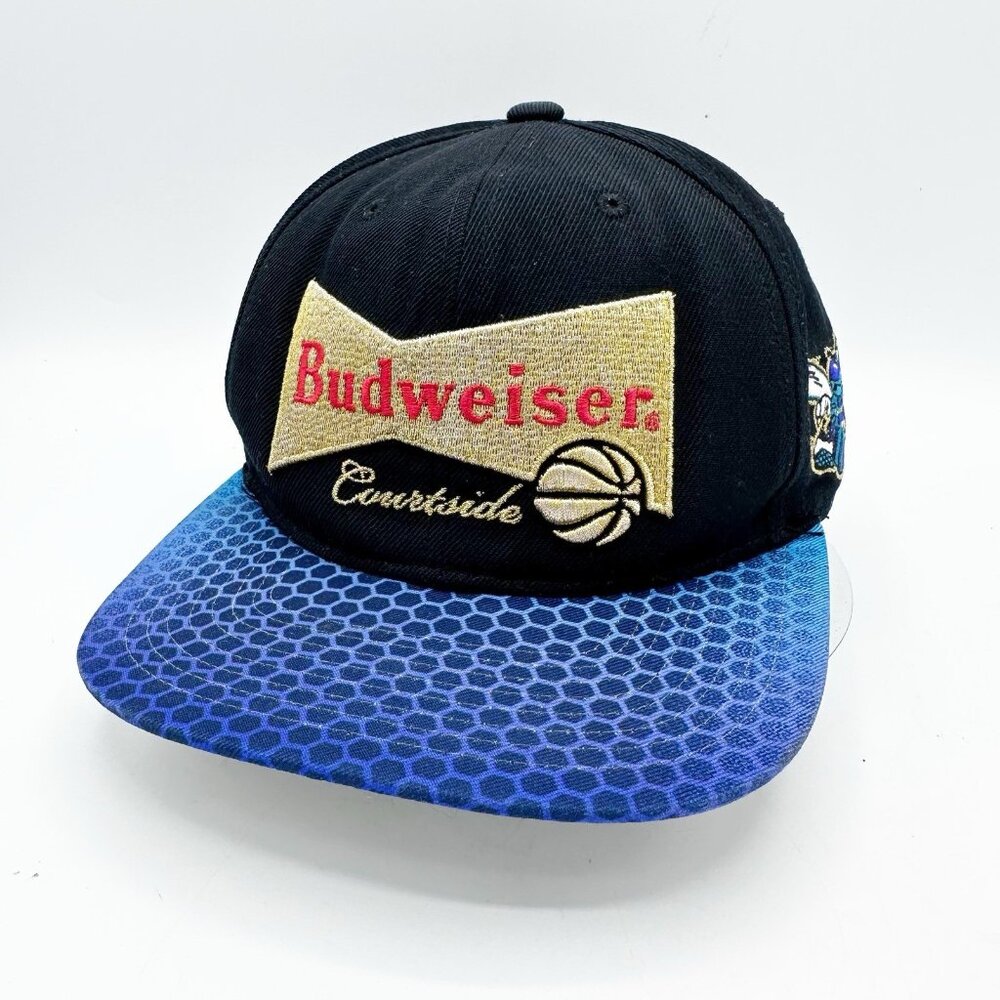 Mitchell & Ness Charlotte Hornets Hat Budweiser Courtside Snapback Honey Comb